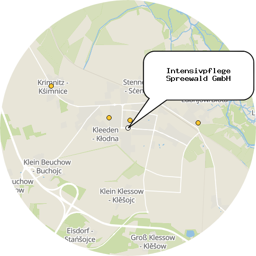 Kartenausschnitt für die Firma Intensivpflege Spreewald GmbH