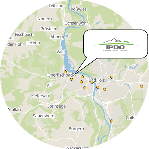 Kartenausschnitt für die Firma Intensivpflegedienst Oberland GmbH