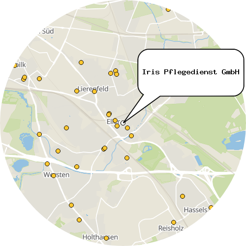 Kartenausschnitt für die Firma Iris Pflegedienst GmbH