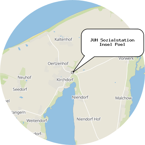 Kartenausschnitt für die Firma JUH Sozialstation Insel Poel