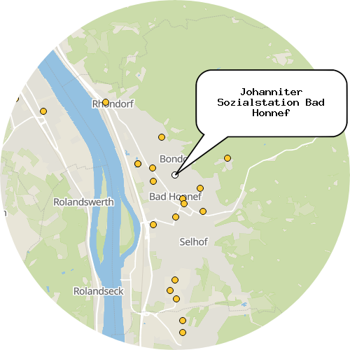 Kartenausschnitt für die Firma Johanniter Sozialstation Bad Honnef