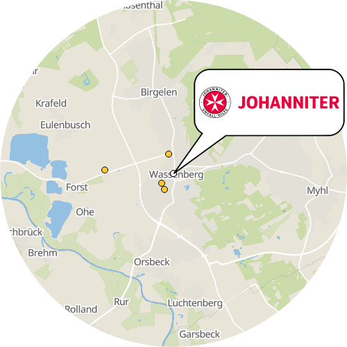 Kartenausschnitt für die Firma Johanniter-Unfall-Hilfe e.V., Sozialstation Wassenberg