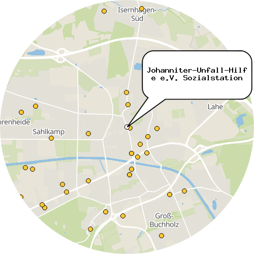 Kartenausschnitt für die Firma Johanniter-Unfall-Hilfe e.V. Sozialstation