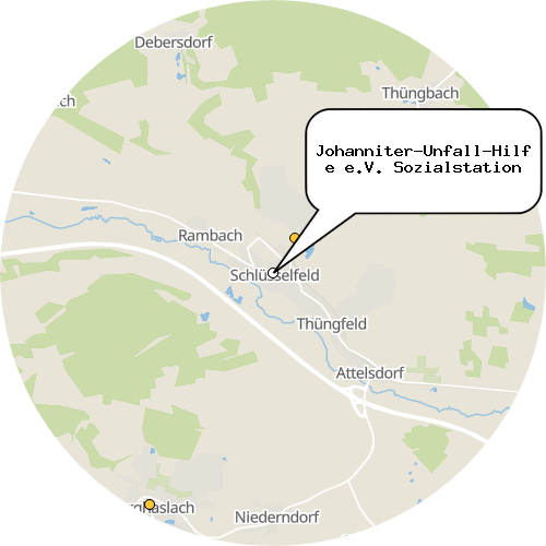 Kartenausschnitt für die Firma Johanniter-Unfall-Hilfe e.V. Sozialstation