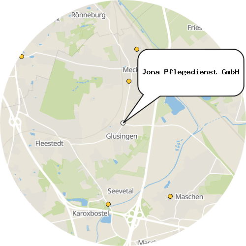 Kartenausschnitt für die Firma Jona Pflegedienst GmbH