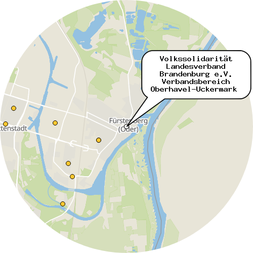Kartenausschnitt für die Firma Volkssolidarität Landesverband Brandenburg e.V. Verbandsbereich Oberhavel-Uckermark  Sozialstation Fürstenberg