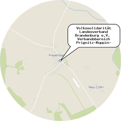 Kartenausschnitt für die Firma Volkssolidarität Landesverband Brandenburg e.V.  Verbandsbereich Prignitz-Ruppin- Ambulanter Pflegedienst Freyenstein