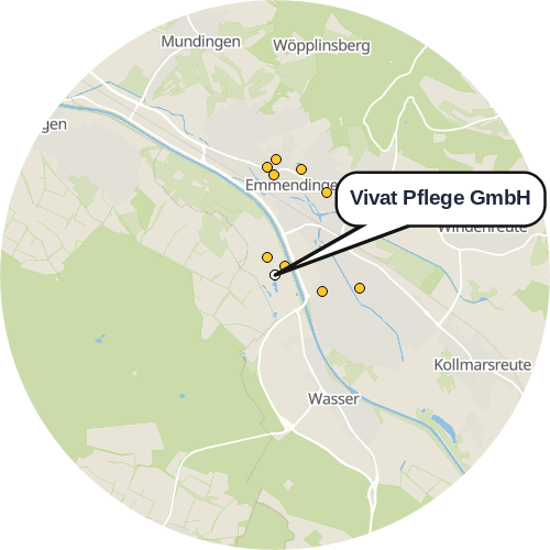 Kartenausschnitt für die Firma Vivat Pflege GmbH
