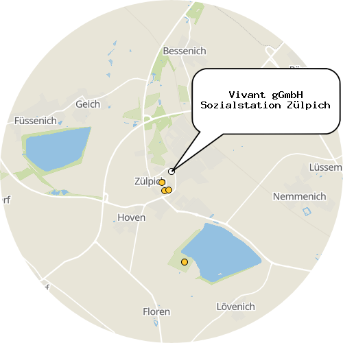 Kartenausschnitt für die Firma Vivant gGmbH Sozialstation Zülpich
