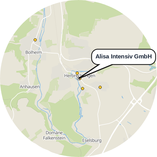 Kartenausschnitt für die Firma Alisa Intensiv GmbH