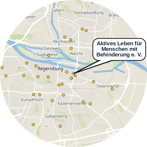 Kartenausschnitt für die Firma Aktives Leben für Menschen  mit Behinderung e. V.