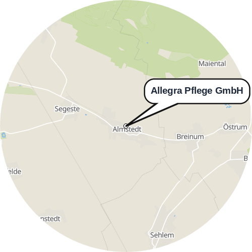 Kartenausschnitt für die Firma Allegra Pflege GmbH