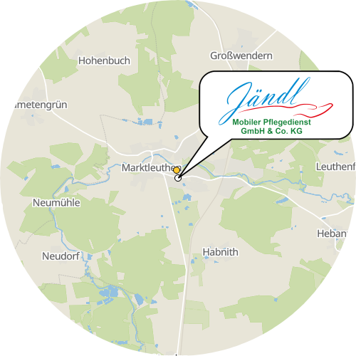 Kartenausschnitt für die Firma Jändl Mobiler Pflegedienst  GmbH & Co. KG