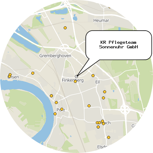 Kartenausschnitt für die Firma KR Pflegeteam Sonnenuhr GmbH