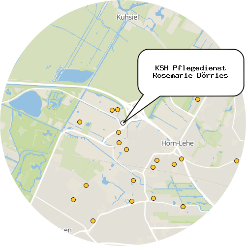 Kartenausschnitt für die Firma KSH Pflegedienst Rosemarie Dörries