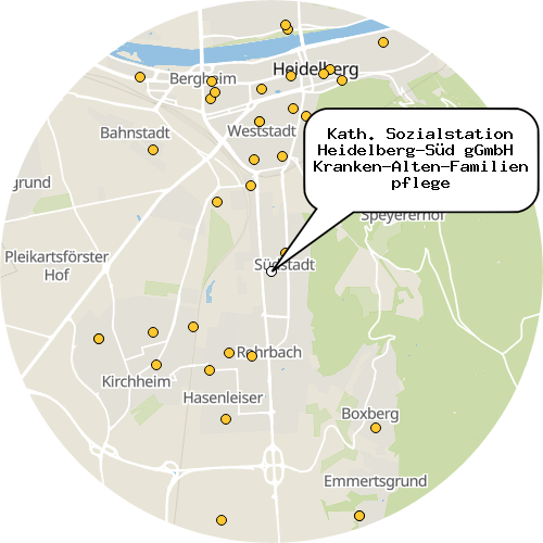 Kartenausschnitt für die Firma Kath. Sozialstation Heidelberg-Süd gGmbH  Kranken-Alten-Familienpflege