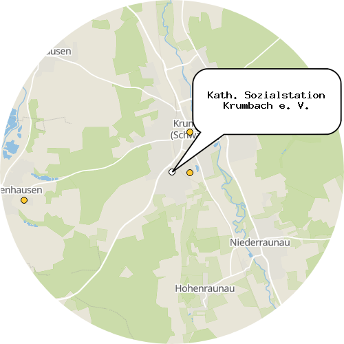 Kartenausschnitt für die Firma Kath. Sozialstation Krumbach e. V.