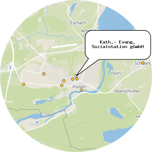 Kartenausschnitt für die Firma Kath.- Evang. Sozialstation gGmbH