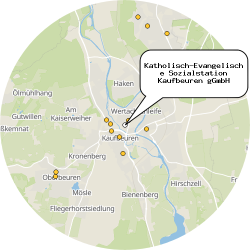 Kartenausschnitt für die Firma Katholisch-Evangelische Sozialstation Kaufbeuren gGmbH