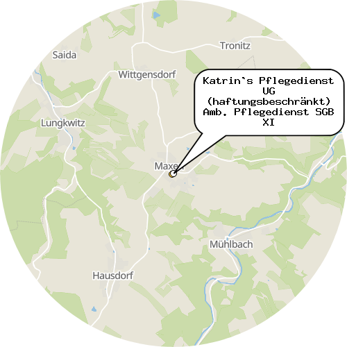 Kartenausschnitt für die Firma Katrin`s Pflegedienst UG (haftungsbeschränkt) Amb. Pflegedienst SGB XI