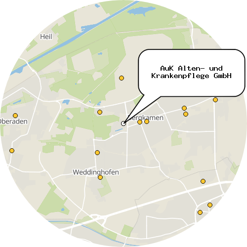 Kartenausschnitt für die Firma AuK Alten- und Krankenpflege GmbH