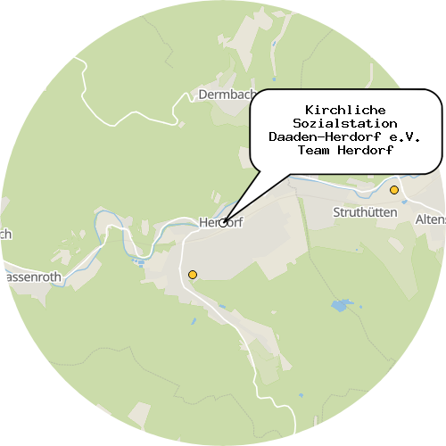 Kartenausschnitt für die Firma Kirchliche Sozialstation Daaden-Herdorf e.V. Team Herdorf