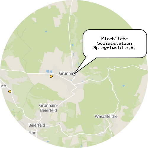 Kartenausschnitt für die Firma Kirchliche Sozialstation Spiegelwald e.V.