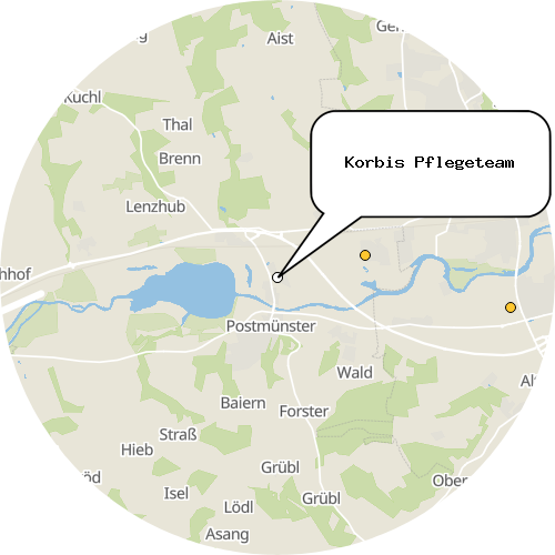 Kartenausschnitt für die Firma Korbis Pflegeteam