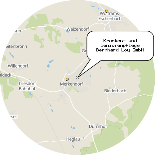 Kartenausschnitt für die Firma Kranken- und Seniorenpflege Bernhard Loy GmbH