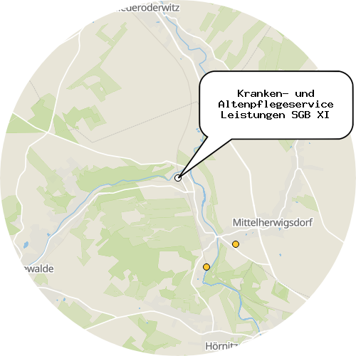Kartenausschnitt für die Firma Kranken- und Altenpflegeservice Leistungen SGB XI