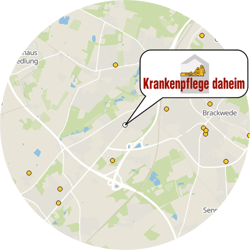 Kartenausschnitt für die Firma Krankenpflege daheim - Andreas Helmke