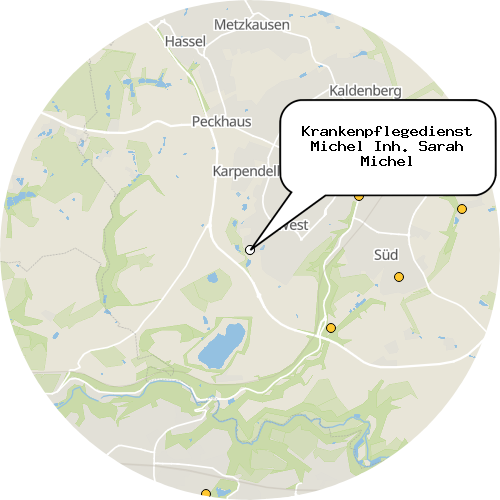 Kartenausschnitt für die Firma Krankenpflegedienst Michel Inh. Sarah Michel