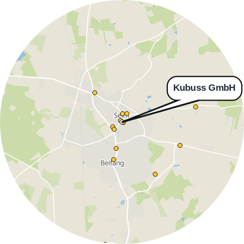 Kartenausschnitt für die Firma Kubuss GmbH