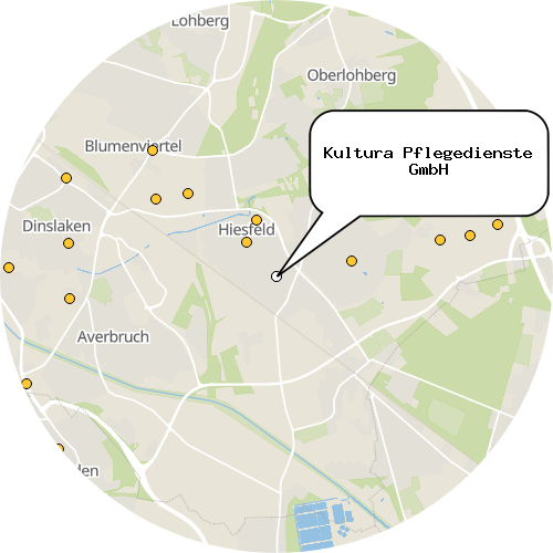 Kartenausschnitt für die Firma Kultura Pflegedienste GmbH