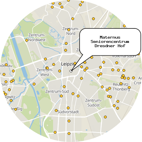 Kartenausschnitt für die Firma Maternus Seniorencentrum Dresdner Hof