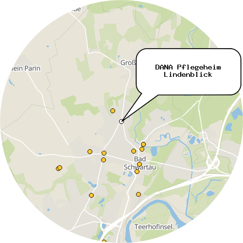 Kartenausschnitt für die Firma DANA Pflegeheim Lindenblick