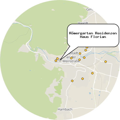 Kartenausschnitt für die Firma Römergarten Residenzen Haus Florian