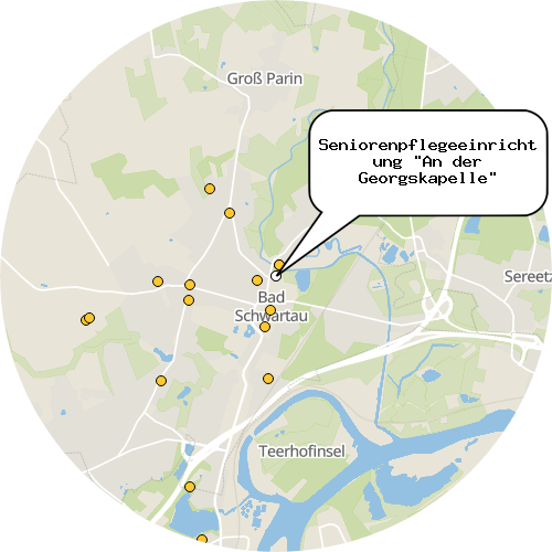 Kartenausschnitt für die Firma Seniorenpflegeeinrichtung "An der Georgskapelle"