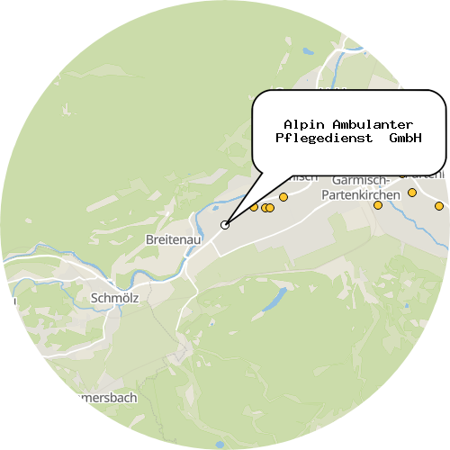 Kartenausschnitt für die Firma Alpin Ambulanter Pflegedienst  GmbH