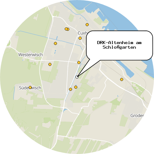 Kartenausschnitt für die Firma DRK-Altenheim am Schloßgarten