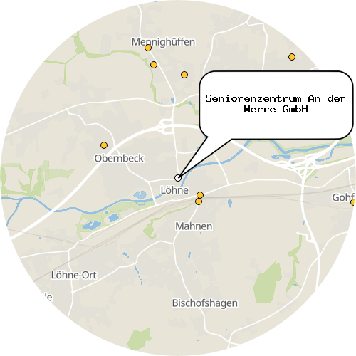 Kartenausschnitt für die Firma Seniorenzentrum An der Werre GmbH