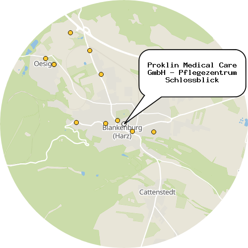 Kartenausschnitt für die Firma Proklin Medical Care GmbH - Pflegezentrum Schlossblick