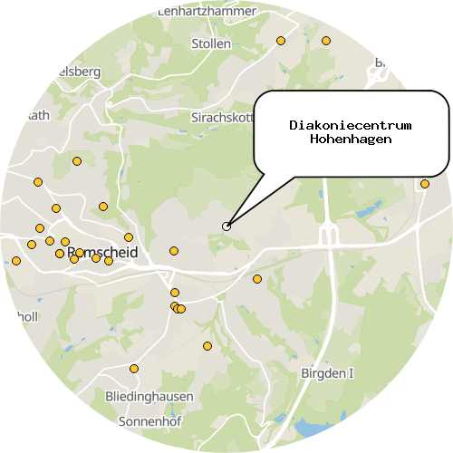 Kartenausschnitt für die Firma Diakoniecentrum Hohenhagen