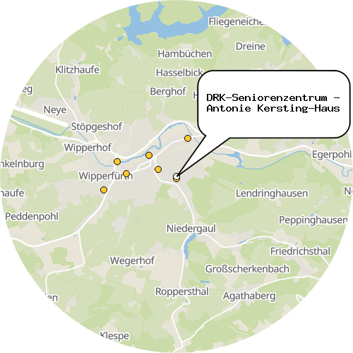 Kartenausschnitt für die Firma DRK-Seniorenzentrum - Antonie Kersting-Haus