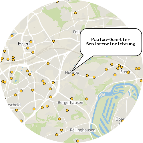 Kartenausschnitt für die Firma Paulus-Quartier Senioreneinrichtung