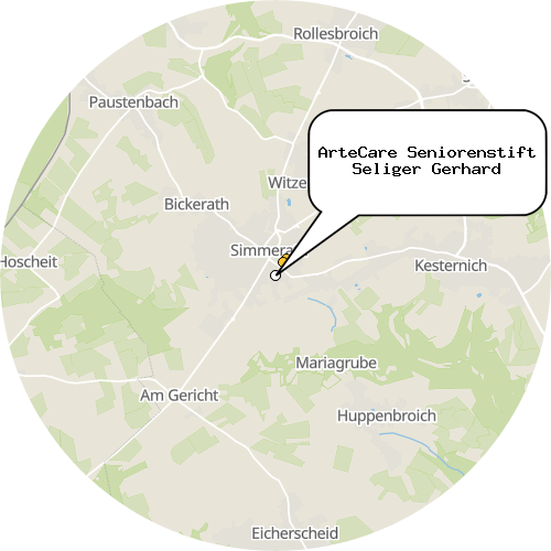 Kartenausschnitt für die Firma ArteCare Seniorenstift Seliger Gerhard