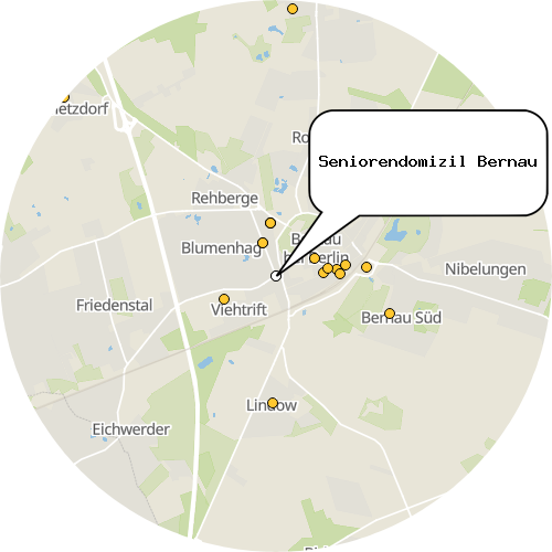 Kartenausschnitt für die Firma Seniorendomizil Bernau