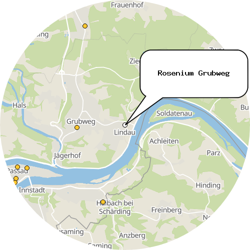 Kartenausschnitt für die Firma Rosenium Grubweg