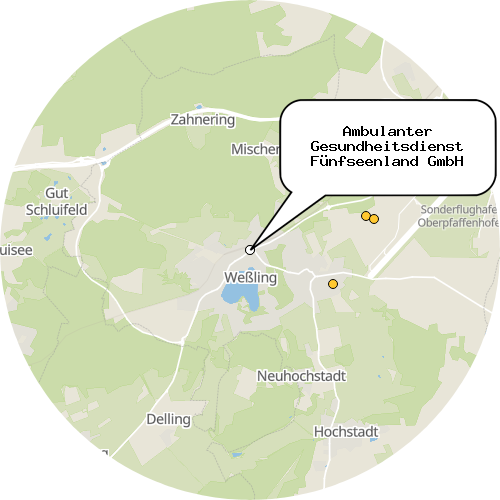 Kartenausschnitt für die Firma Ambulanter Gesundheitsdienst Fünfseenland GmbH