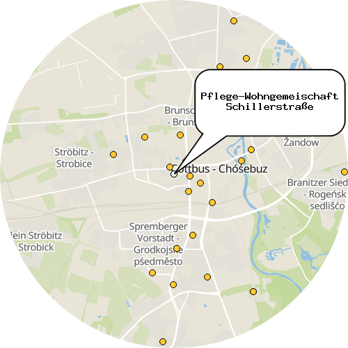 Kartenausschnitt für die Firma Pflege-Wohngemeischaft Schillerstraße